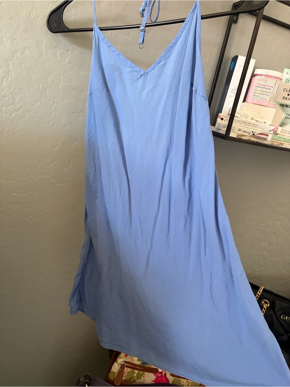 Free People Sky Blue Slip Cami with V-Neck